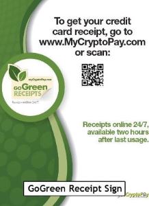 GO GREEN RECEIPT SIGN